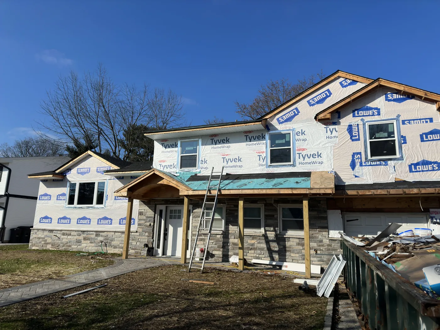 Construction to completed home — before